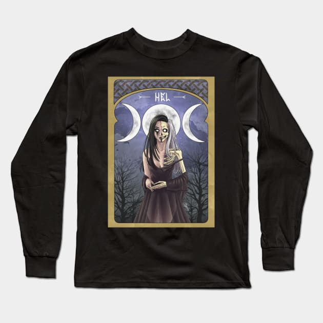 Hel, Goddess of Death Long Sleeve T-Shirt by begomori